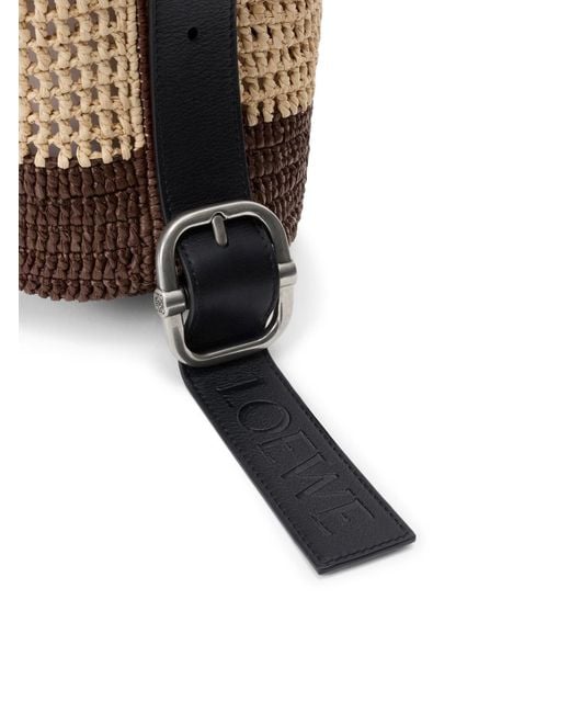 Loewe White Medium Raffia Loop Bucket for men