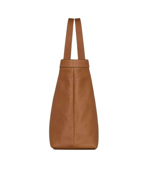 Tote y grande in pelle di Saint Laurent in Brown