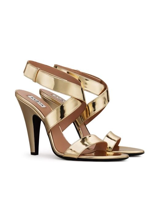 Alaïa Metallic Mirror-Effect Sandals