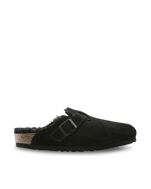 Birkenstock Black Lamb Fur Boston