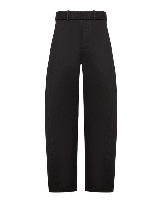 Lemaire Black Twisted Belted Pants for men