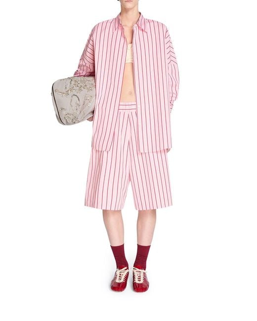 Dries Van Noten Pink Striped Cotton Shirt