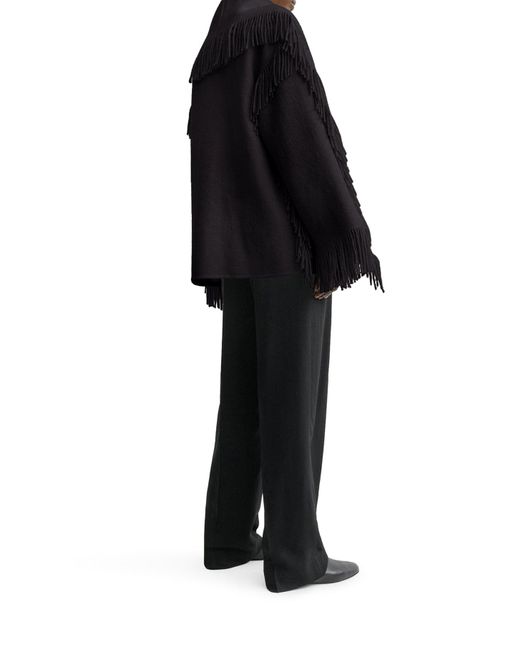 Totême  Blue Jacket With Fringed Scarf