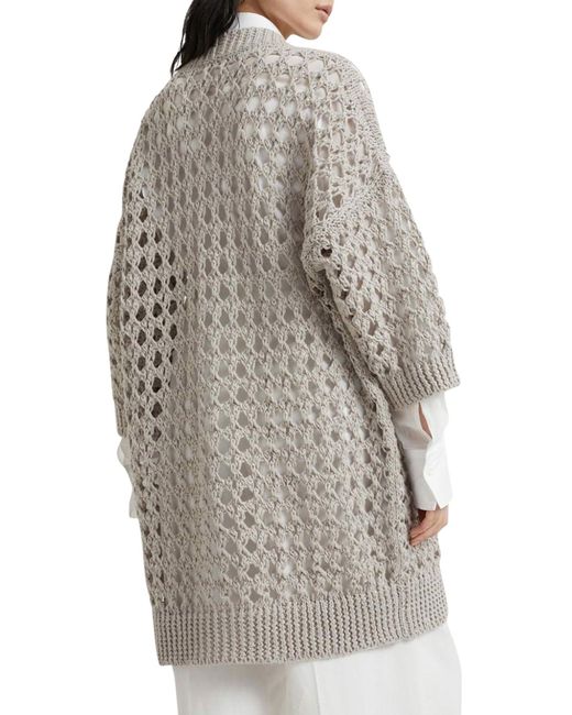 Brunello Cucinelli White Cardigan Sweater