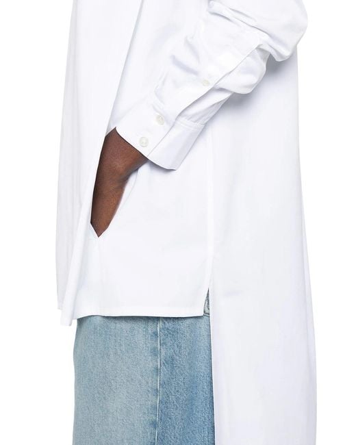 Alaïa White Asymmetric Cotton Poplin Shirt
