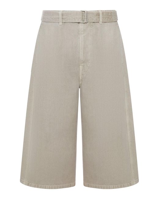 Lemaire Gray Snow-Effect Denim Bermuda Shorts for men