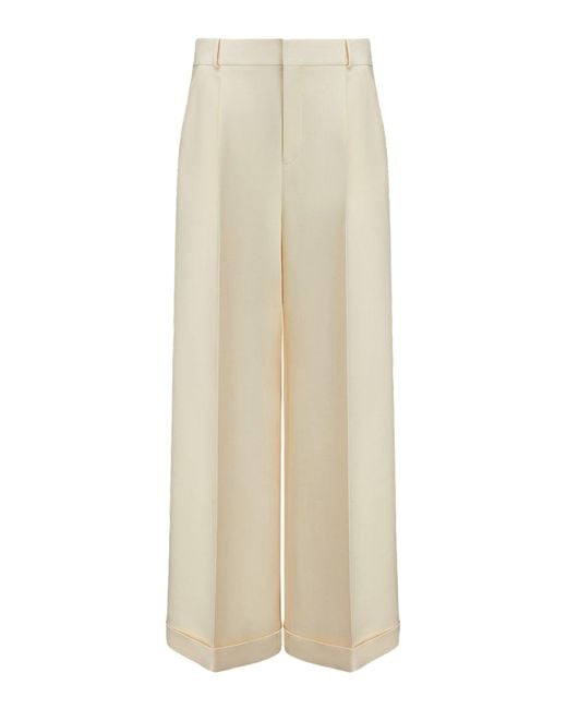 Dior White Flared Wool And Silk Trousers