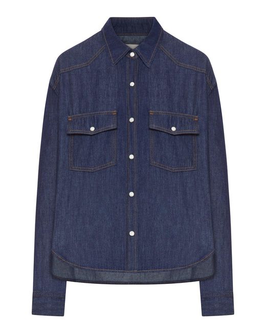 Khaite Blue Grenon Top