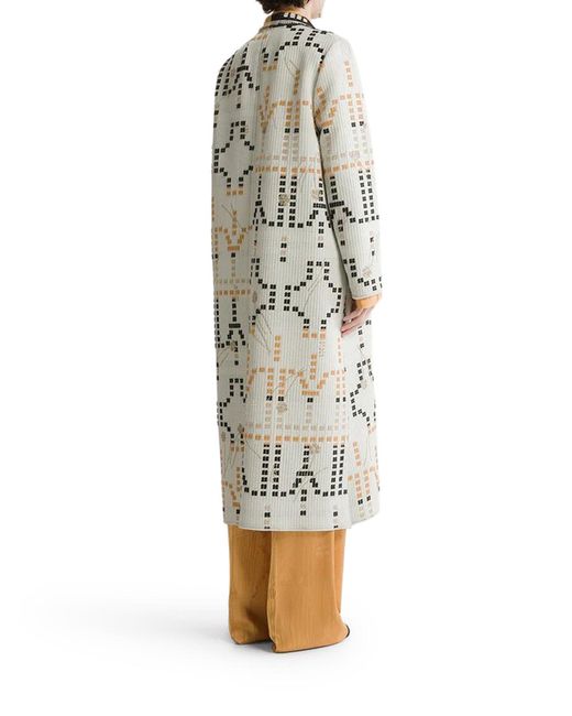 Cappotto lungo in jacquard ricamato di Forte_forte in White