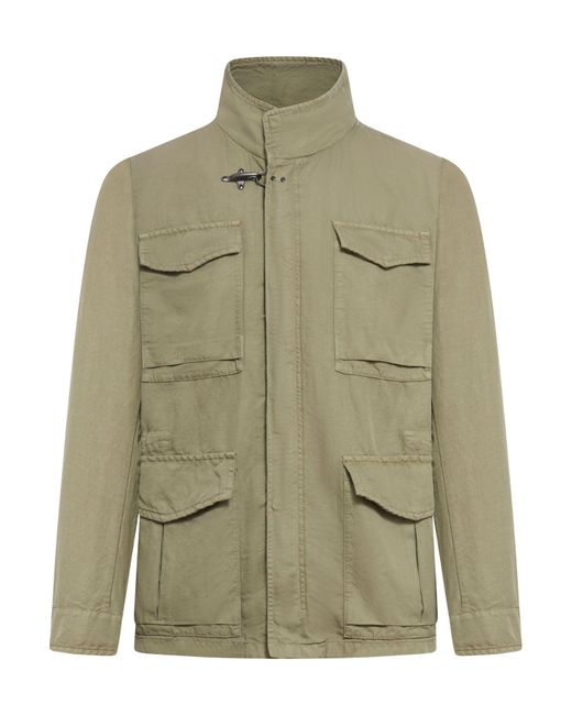 FAY ARCHIVE Green Garment-dyed Field Jacket for men