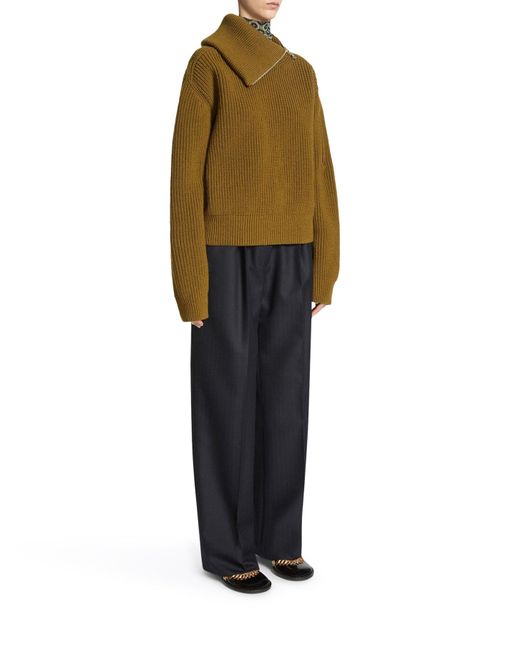 Dries Van Noten Blue Tailored Wool Trousers