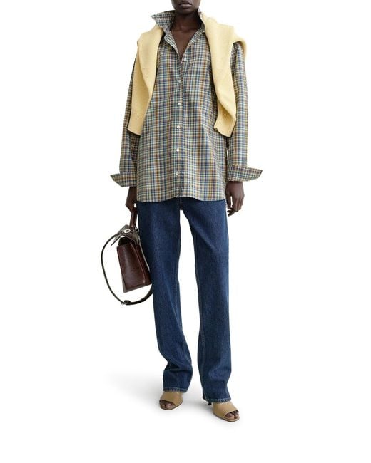 Totême Gray Classic Check Shirt