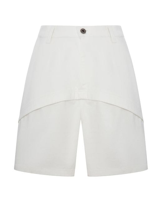 Loewe White X Paula's Ibiza Asymmetric Panelled Denim Shorts