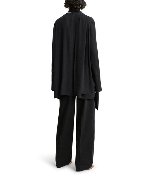 Totême Black Blouse With Draped Scarf