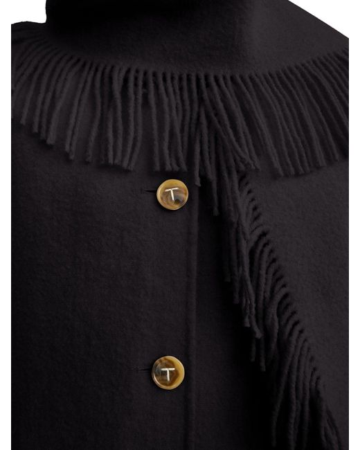 Totême  Blue Jacket With Fringed Scarf