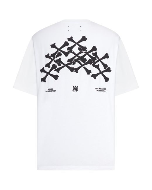 T-shirt in cotone con stampa di Amiri in White da Uomo