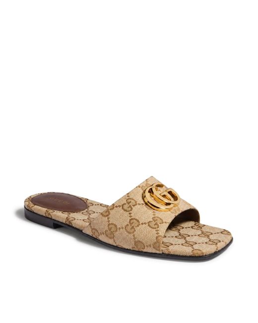 Gucci White Slider Marmont Gg