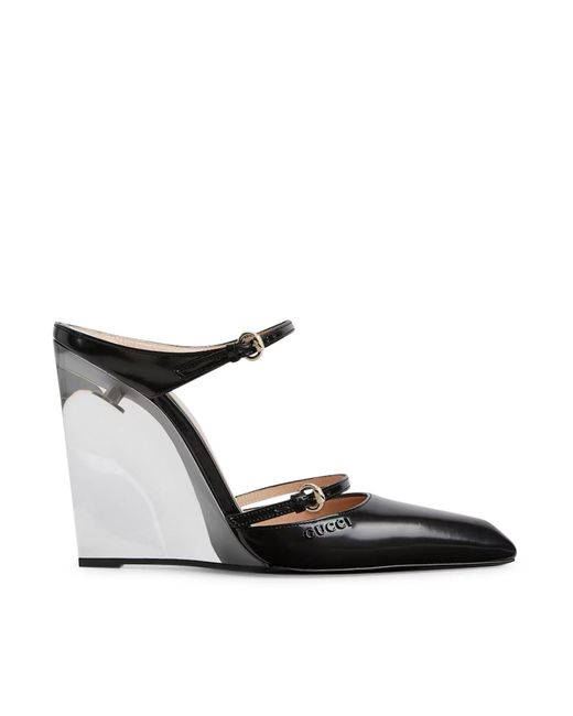 Gucci Black Wedge Clogs