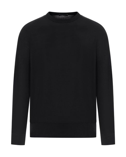 Roberto Collina Black Crewneck Sweater for men