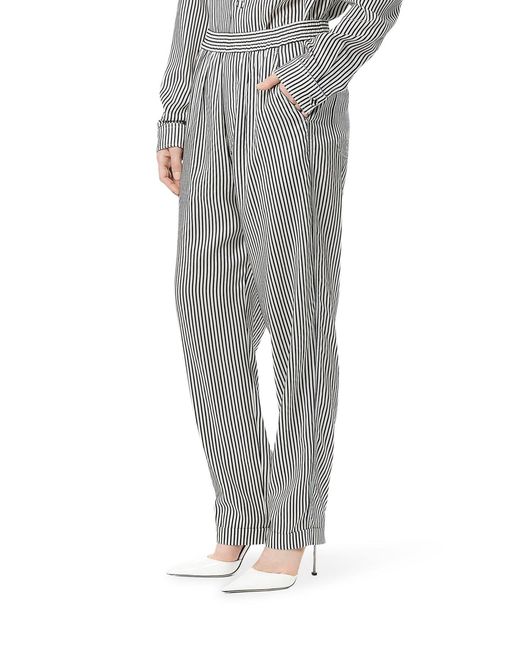 Tom Ford Gray Striped Silk Trousers