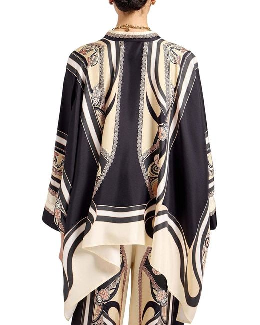 LaDoubleJ White Silk Scarf Shirt With Graphic Print And Asymmetric Bottom