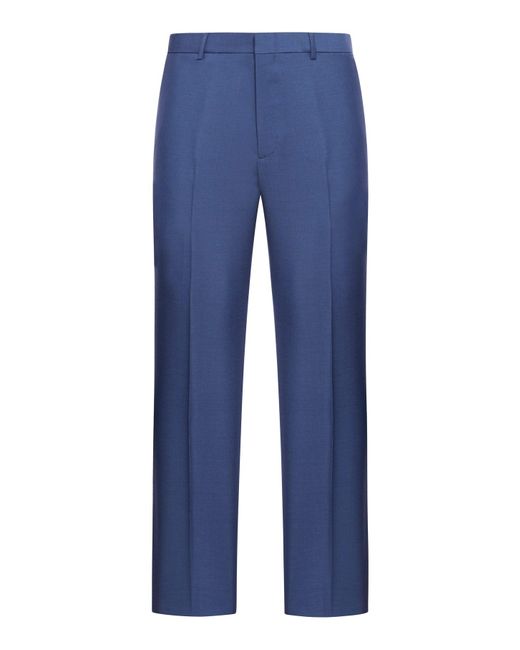 Pantalone in lana mohair di Gucci in Blue da Uomo