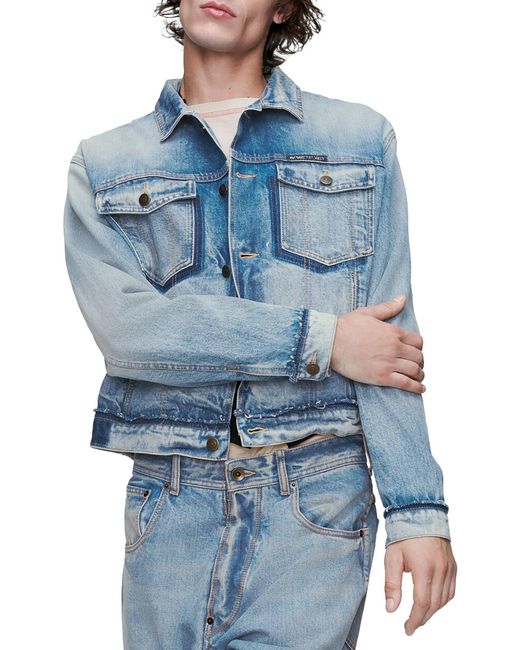 Maison Margiela Blue Cotton Denim Caban for men