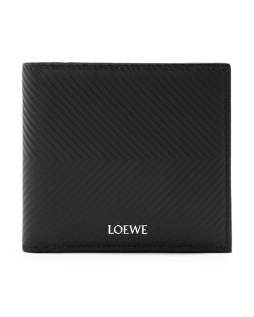 Portafoglio bifold in pelle di vitello testurizzata di Loewe in Black da Uomo