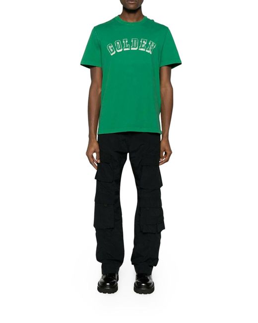 T-shirt con stampa logo in di Golden Goose Deluxe Brand in Green da Uomo