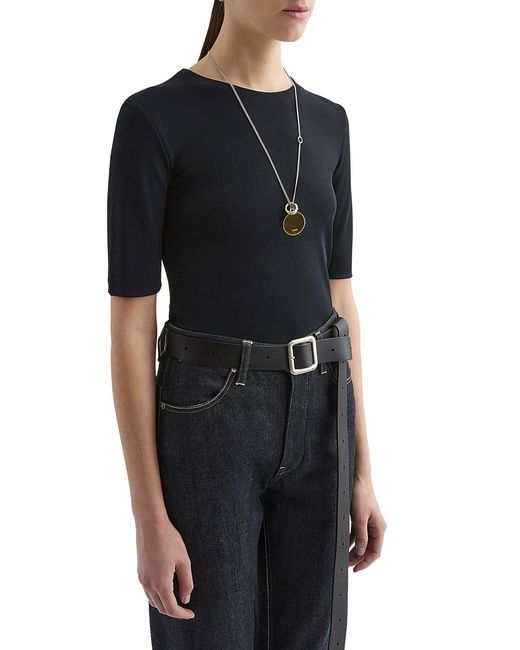 Jil Sander Blue Short-sleeved Crepe T-shirt