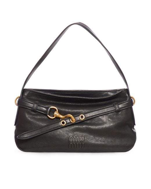 Miu Miu Black Nappa Aviator Bag