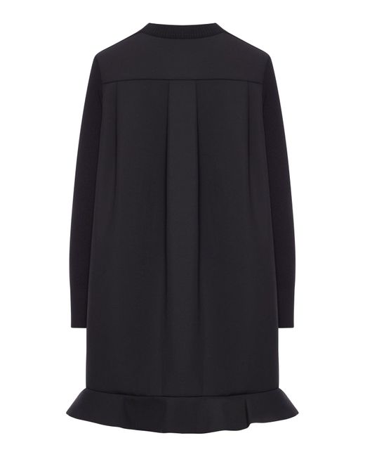 Sacai Blue Neoprene Dress With Mesh Inserts