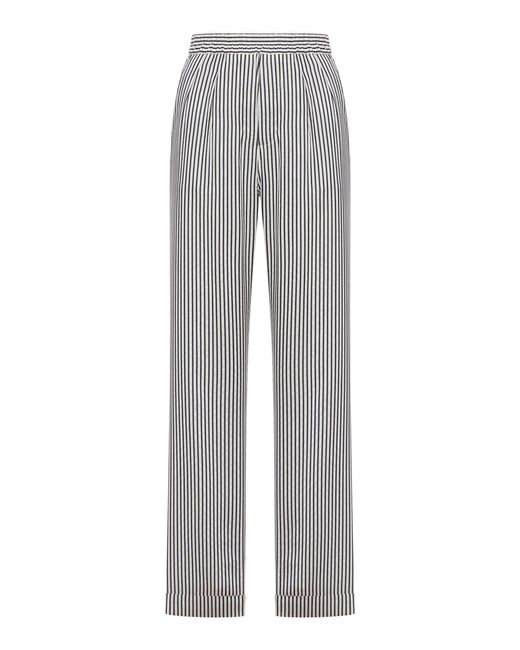 Tom Ford Gray Striped Silk Trousers