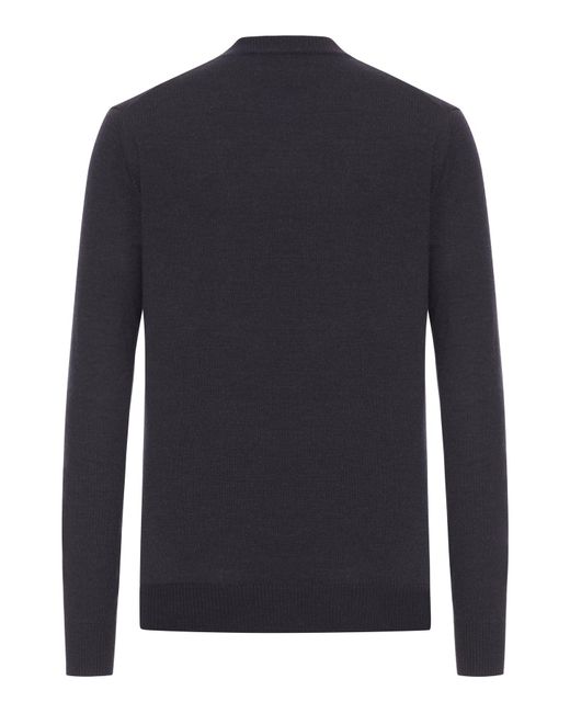 Fendi Blue Crew Neck Wool Sweater for men