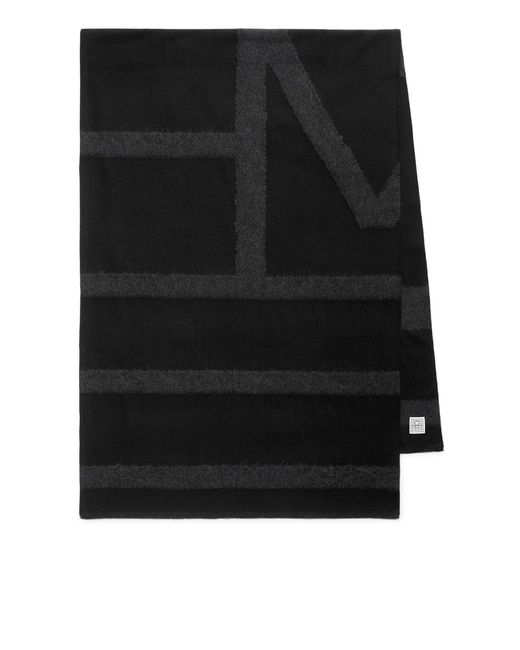 Sciarpa monogram in twill di Totême in Black