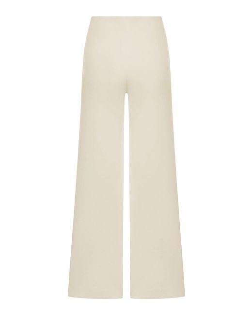 Max Mara Pure White Crepe Knit Trousers