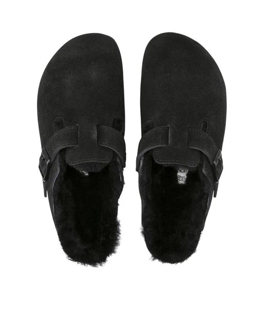 Birkenstock Black Lamb Fur Boston