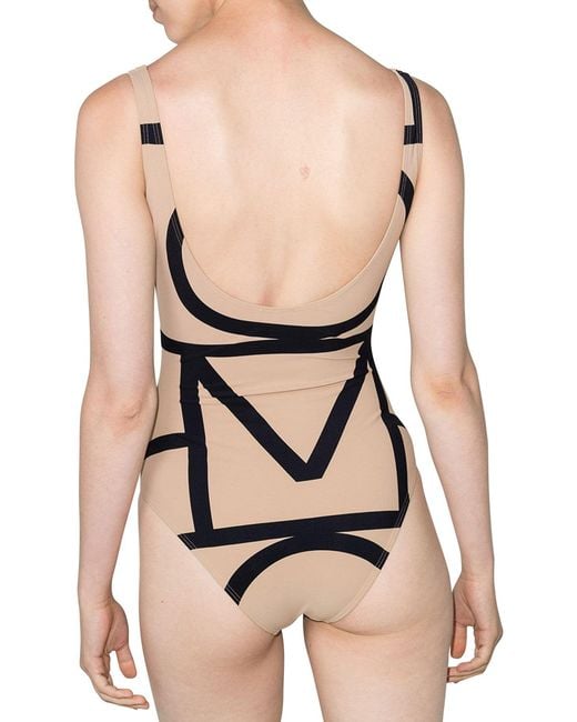 Totême  Black Monogram Swimsuit