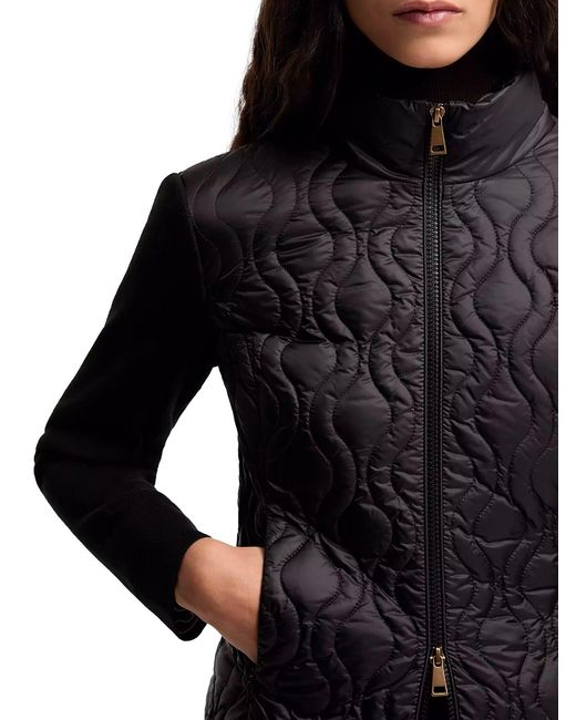 Moncler Black Cotton Padded Cardigan With Zip