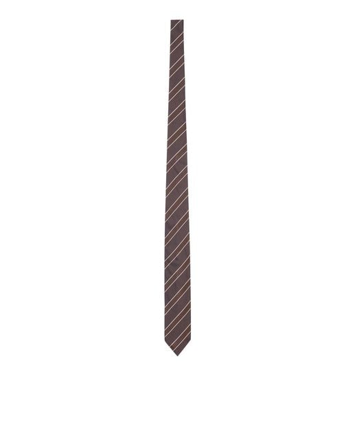 Lardini White Silk Tie for men