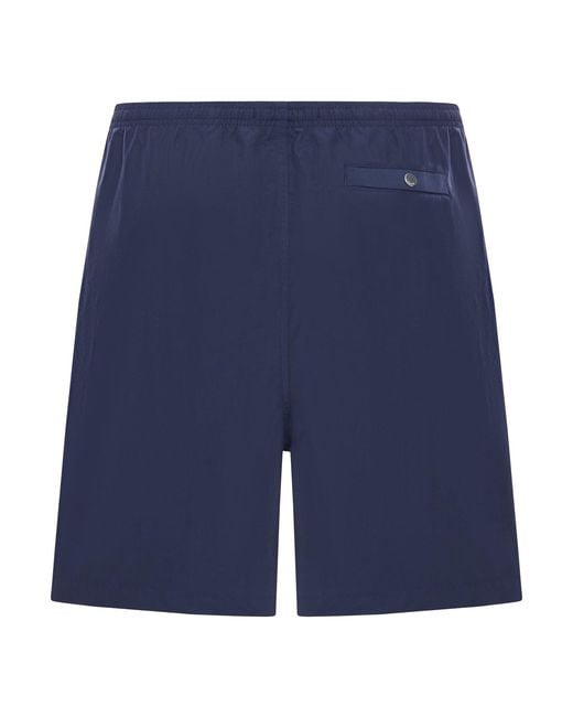 AMI Blue Swimsuit With Applied Logo for men
