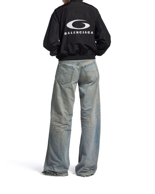 Balenciaga Blue Organic Cotton Denim Wide-Leg Baggy Trousers