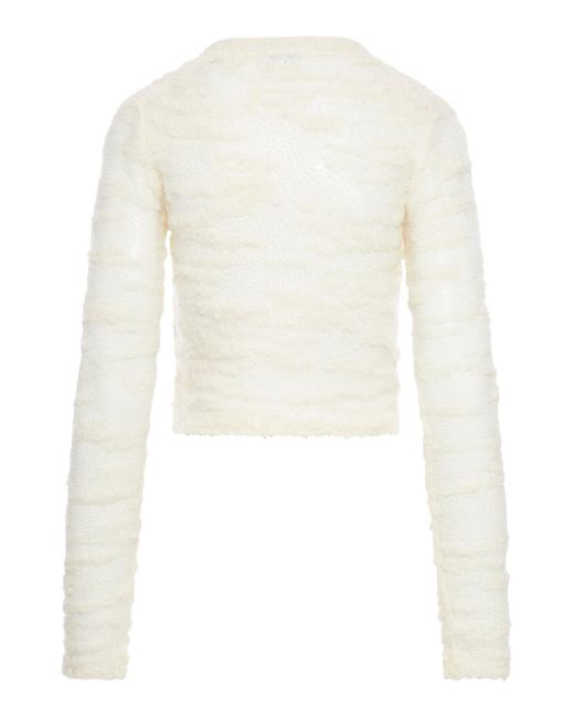 Ganni White Cardigan Sweater