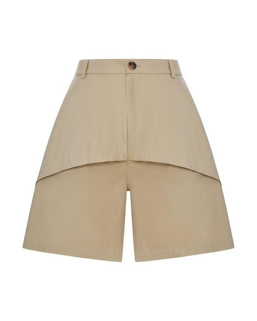 Loewe Natural X Paula's Ibiza Lightweight Cotton Shorts With Asymmetric Panel Construction