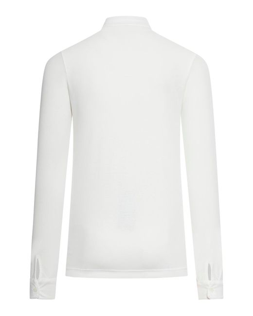 Zanone White Long Sleeves Polo for men