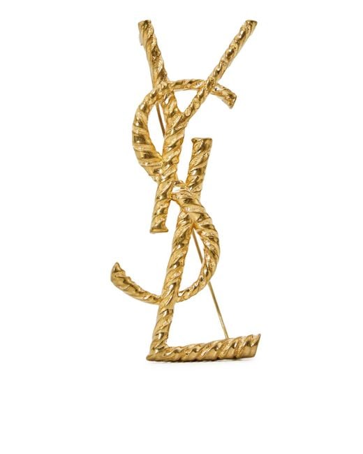 Saint Laurent Metallic Cassandre Pin