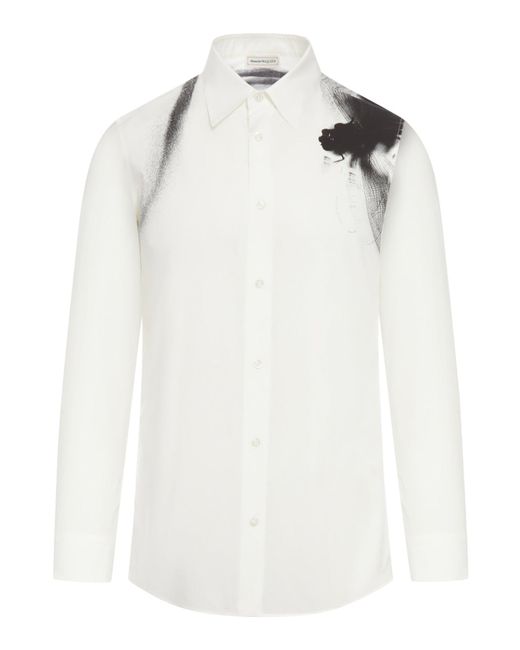 Alexander McQueen White Printed Shirt Shirt, Blouse for men
