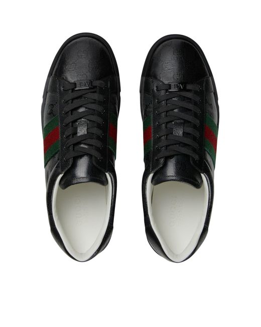 Gucci Ace GG Crystal Canvas Black Low Top Sneakers - Sneak in Peace
