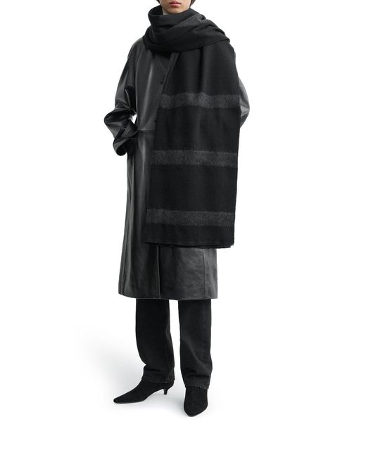 Sciarpa monogram in twill di Totême in Black