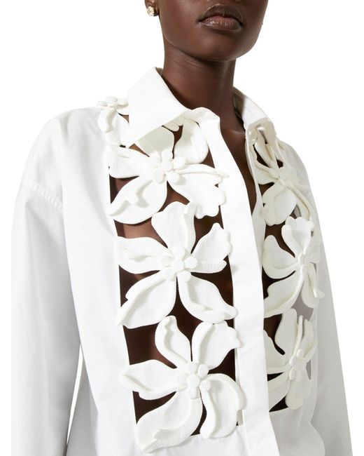 Valentino Garavani White Embroidered Compact Poplin Shirt